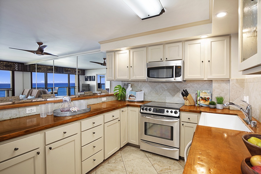 Whip Up Culinary Delights in the Spacious Kitchen, Equipped with Top-Tier Appliances.