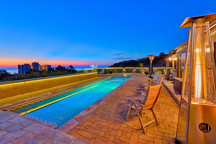 Salt water lap pool with ocean views and spectacular sunsets