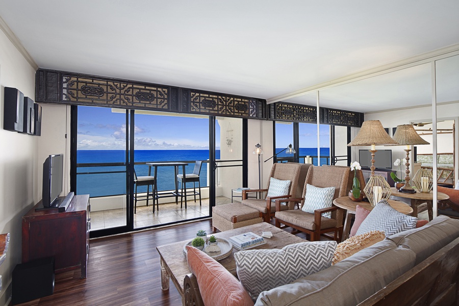 Step from the Living Room into Ocean Bliss with Direct Lanai Access and Mesmerizing Views!