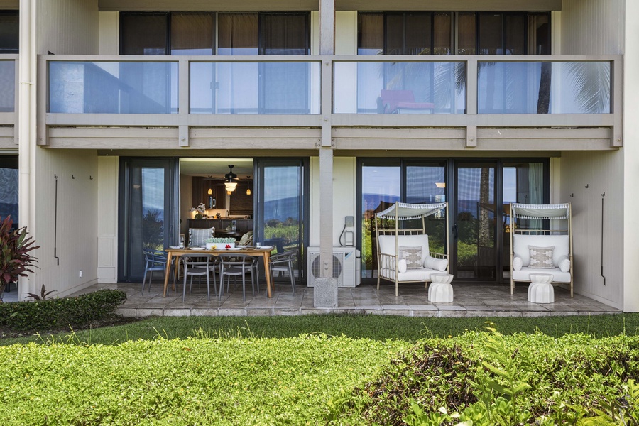 Unwind in your private lanai, the perfect tranquil spot for sipping cocktails and basking in the warm island breeze.