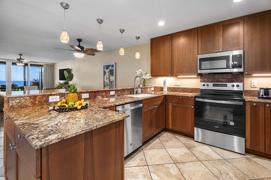 Ample kitchen space is a chef's desire.