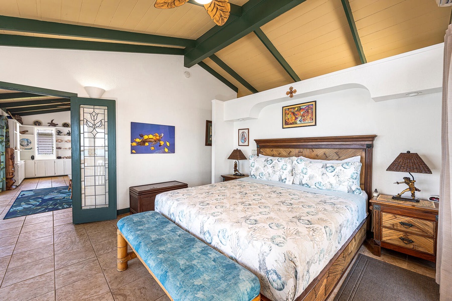 Elegant high-beamed ceilings and comfortable furnishings create a relaxing and airy feel.