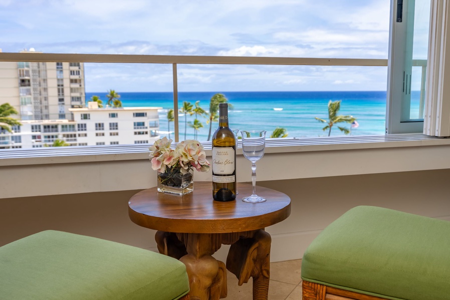 Toast to island life with wine and ocean breezes from your private window nook, a guest-favorite moment of the day.