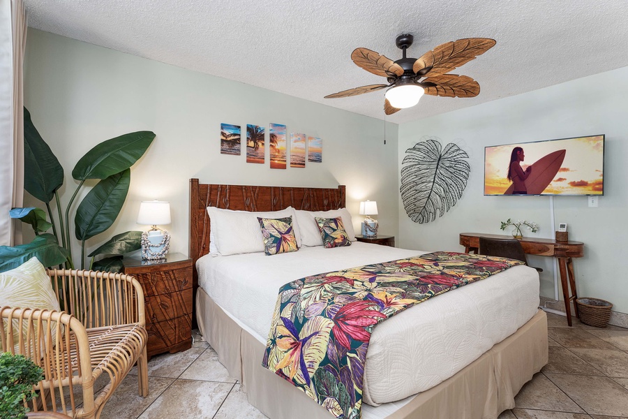 Tranquil second guest suite featuring a plush king size bed for ultimate relaxation – your serene retreat after a day of exploration.