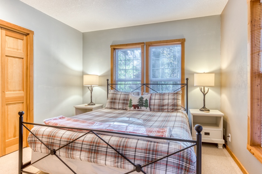 Main-level guest bedroom perfect for two guests.
