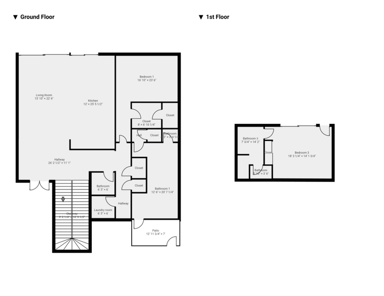Floor Plan - Ground and 1st Floors