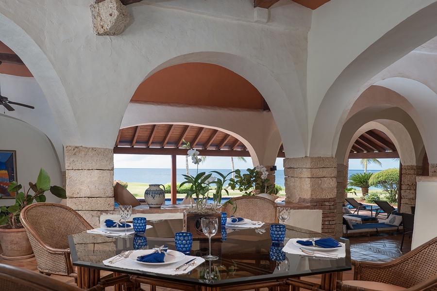 Dine al fresco and enjoy the view.