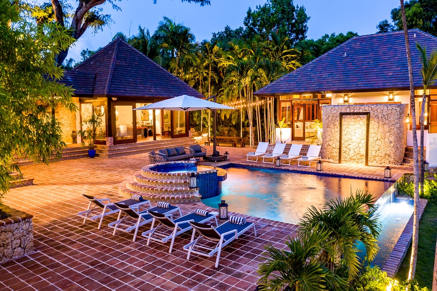Relax by the water in the ample seating under large umbrellas.