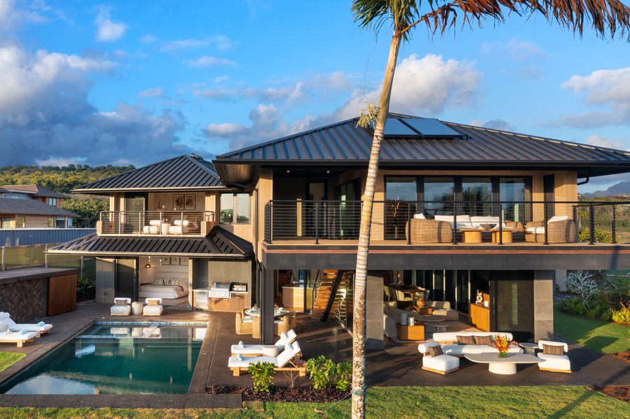 Relax poolside at sunset, where golden skies and tropical serenity frame every unforgettable evening.