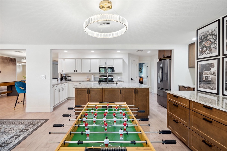 Add an element of fun to your stay as you challenge friends and family to an exciting foosball match right in the living area!