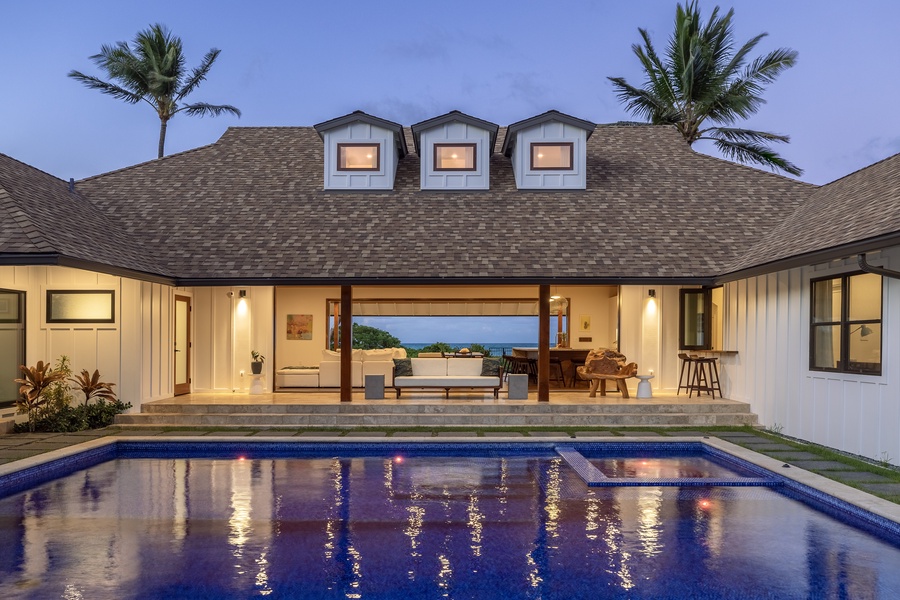 Twilight pool view
