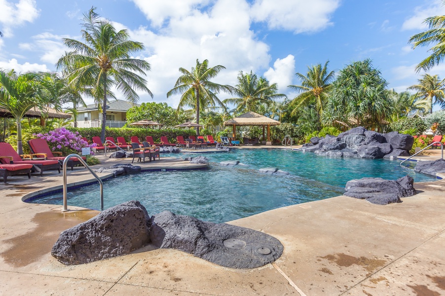 Go for a swim in the crystal blue waters at the pool.