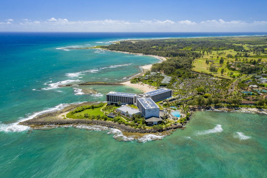 Turtle Bay Resort aerial view