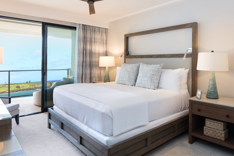 Spacious, luxurious bedrooms feature stunning ocean views.