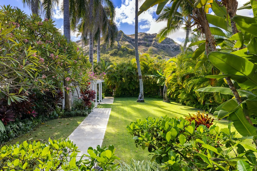 Walkway leading to the garden gazebo