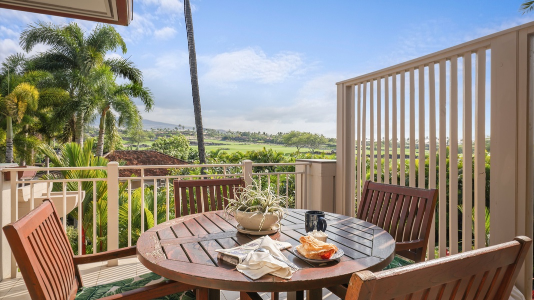Enjoy your morning coffee or breakfast on the private lanai.