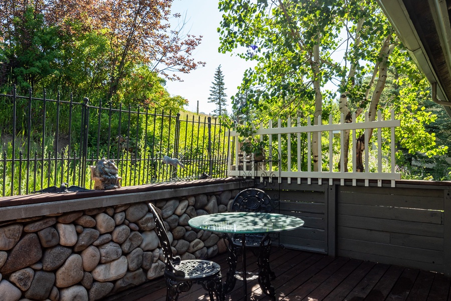 Breathe refreshing breeze while having a good conversation at the backyard patio.