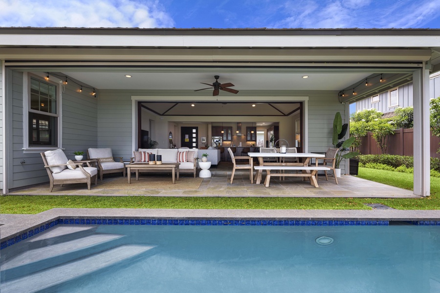 Cool off in the pool a few steps from the shade of the lanai.