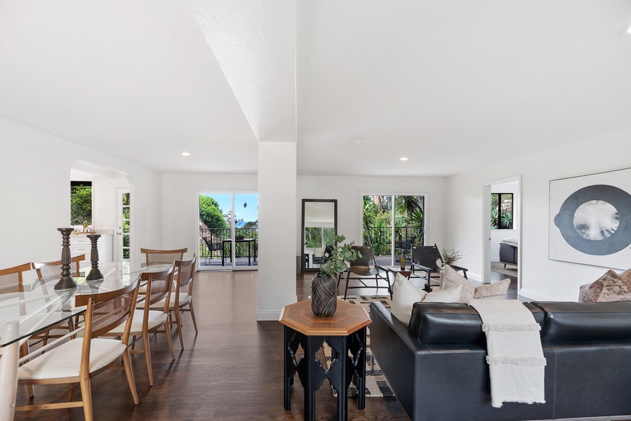 Seamless flow from the interior to the balcony in this expansive open floor plan.