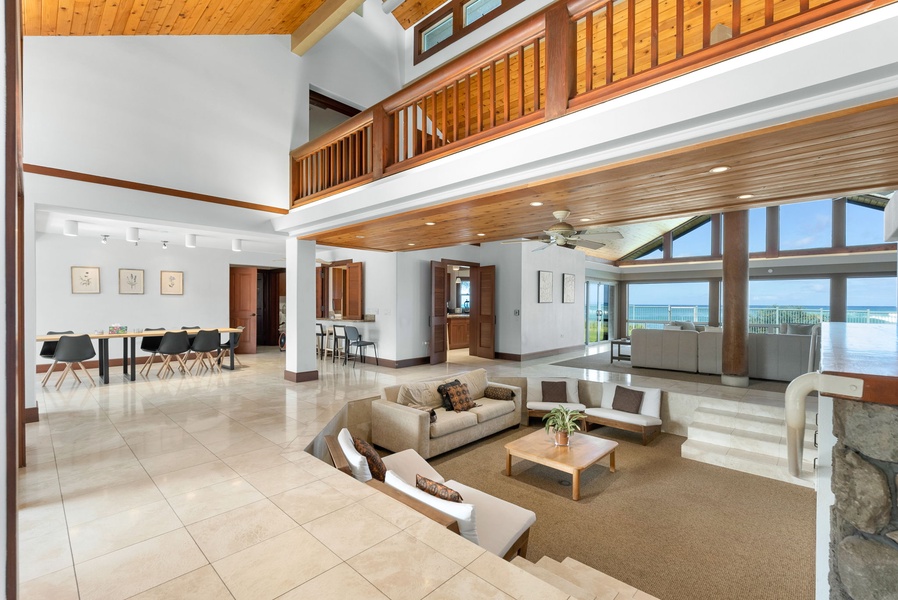 Open and airy great room perfect for relaxing or entertaining large groups.