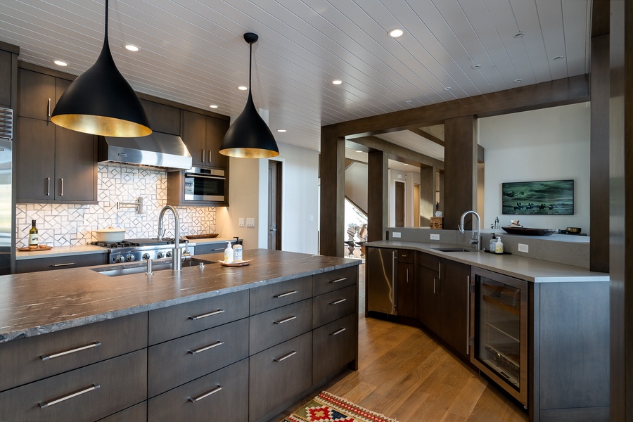 A roomy kitchen area is a chef's delight