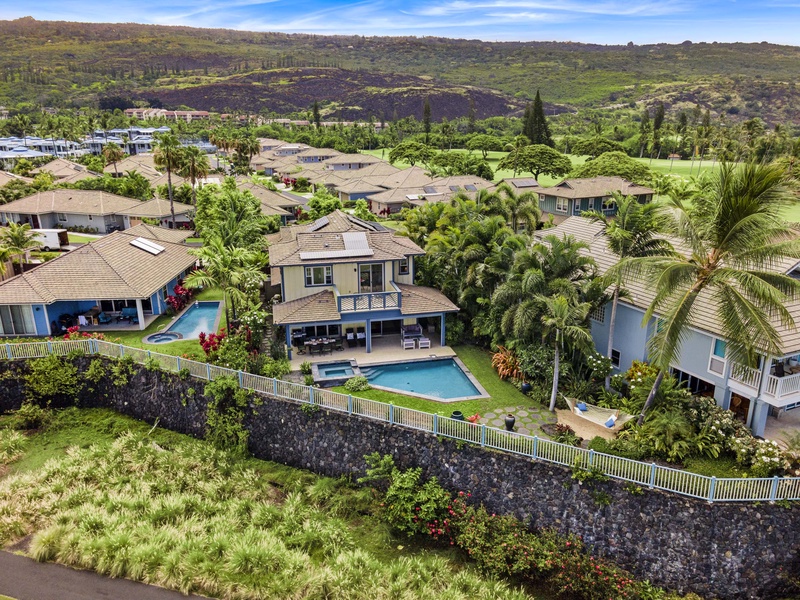 Aerials of the home and surrounding neighborhood