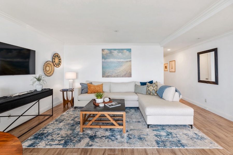 With two bedrooms and two bathrooms, this is the ideal home for longer stays for a small family or couple looking to enjoy the beautiful West Coast sunsets right from their living room.