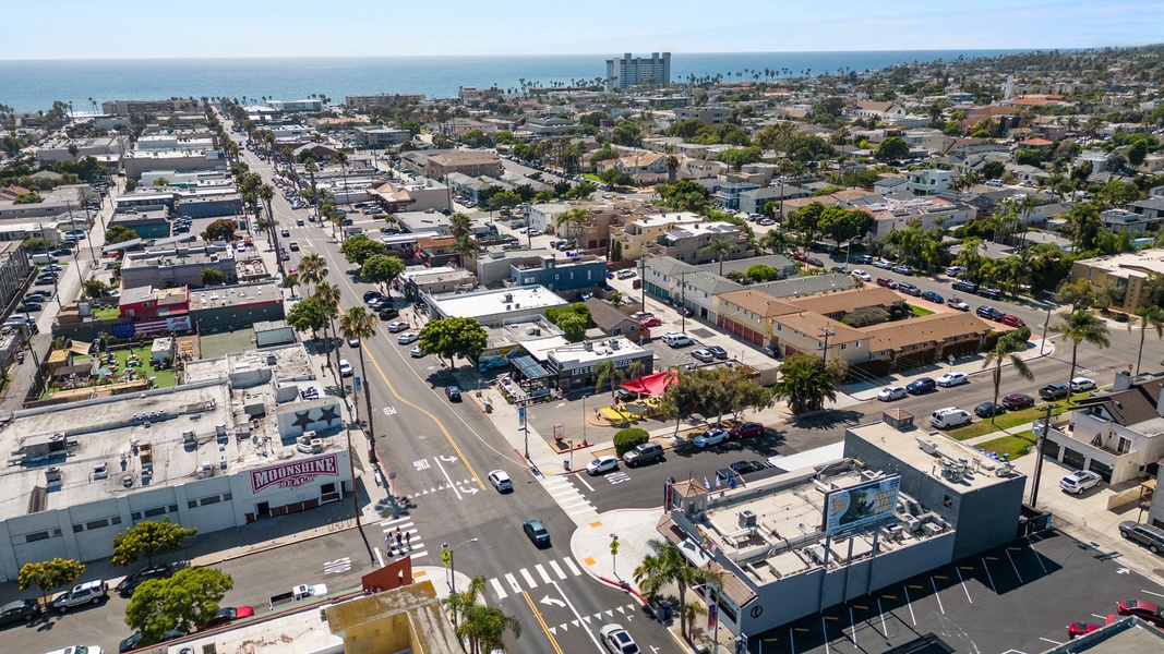 The arial shot of Garnet Ave and Mission Boulevard.