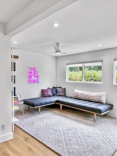 A home office setup right next to the reading nook/Optional 4th bedroom