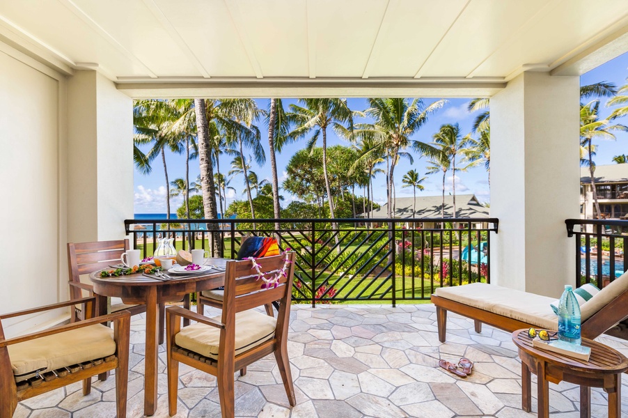 Lanai with ocean views