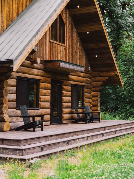 Arrive at your secluded forest chalet surrounded by towering evergreens and quiet trails.