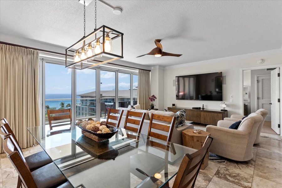 Dine with a view in this elegant space filled with natural light.