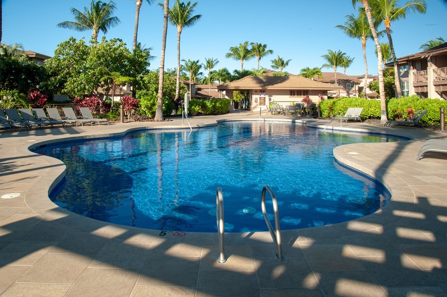 Swim or sunbathe at the sparkling lagoon pool with wading area—surrounded by lush landscaping and perfect for all ages.