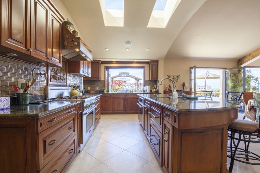 Beautiful kitchen is fully stocked