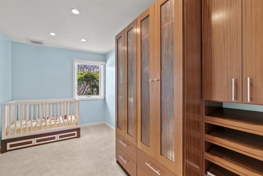 Storage in the primary bedroom