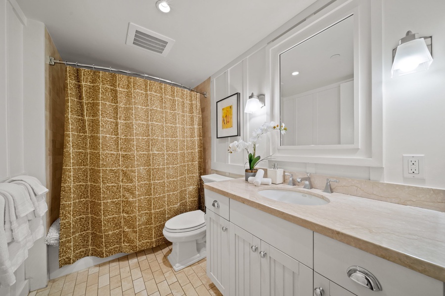 Fully equipped guest bathroom
