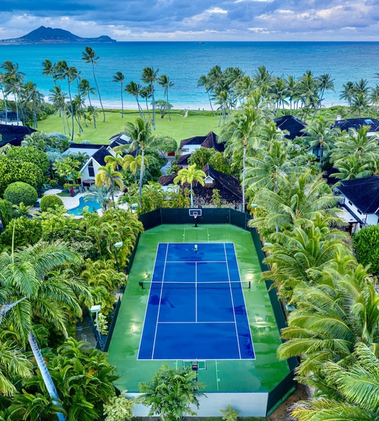 Kailua Shores Estate - USTA approved private Tennis Court