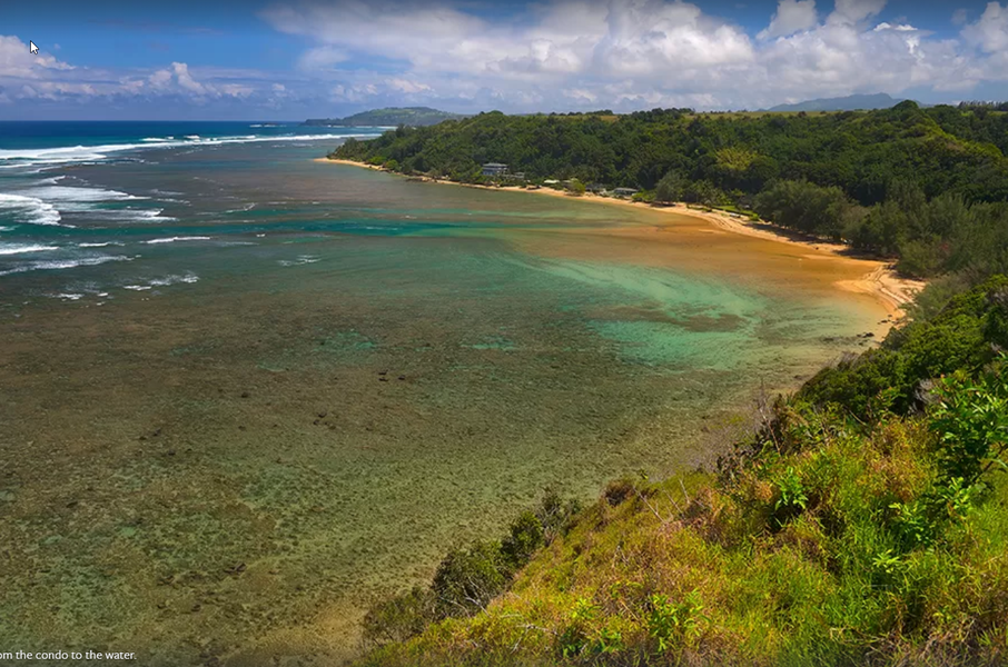 Anini Beach, just a 10-minute walk from the condo