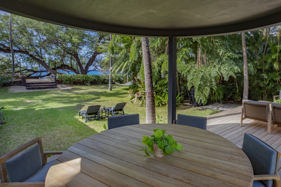 Enjoy your morning coffee on the lanai.