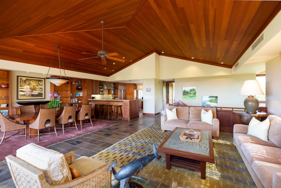 Ample interior space for gathering, entertaining and lounging.