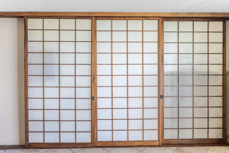Elegant Japanese-themed suite doors, artfully crafted to invite tranquility and harmony into your private retreat.