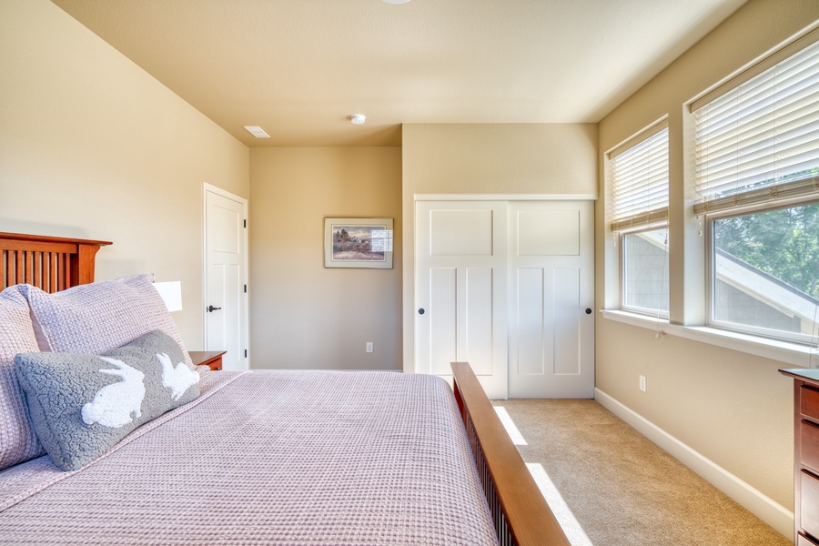 The second bedroom offers ample closet space for your storage needs
