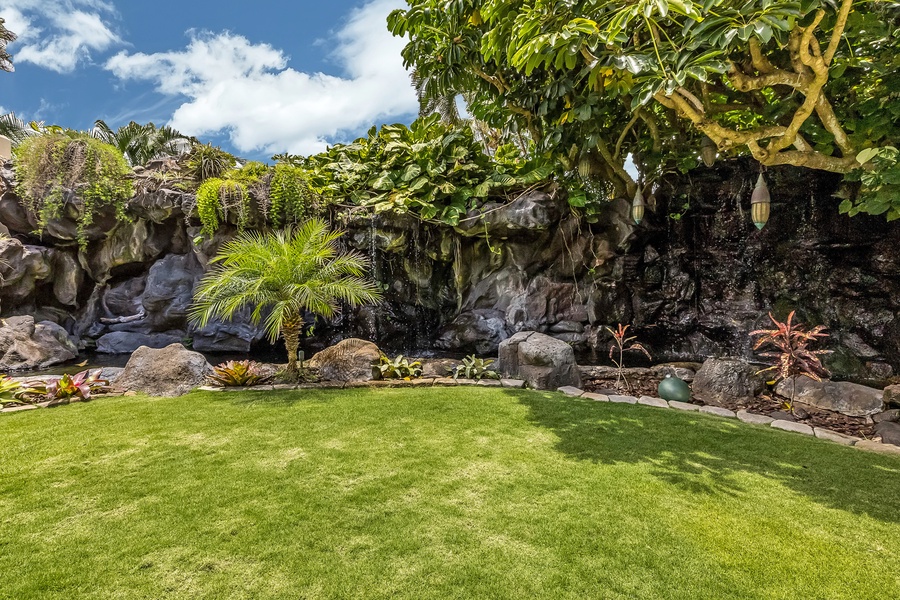 Lush tropical landscaping.
