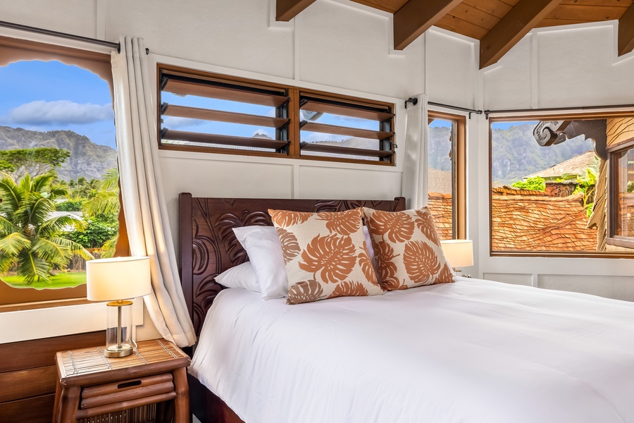 Guest bedroom has spectacular mountain views as well
