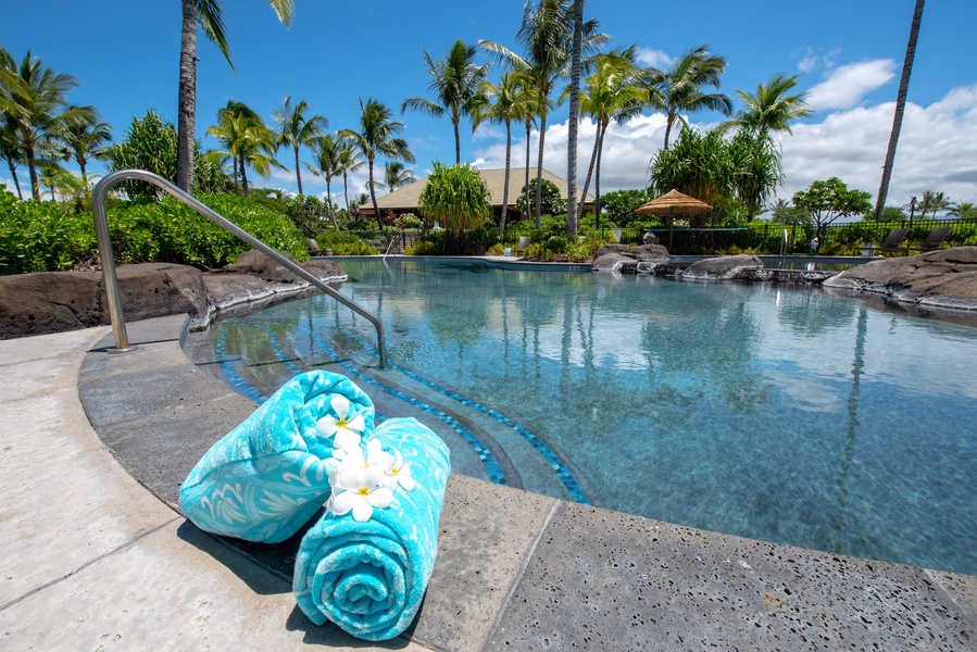 Enjoy More Swimming & Lounging Amenities at the Hana Pono Park Free-Form Swimming Pool With Jacuzzi.