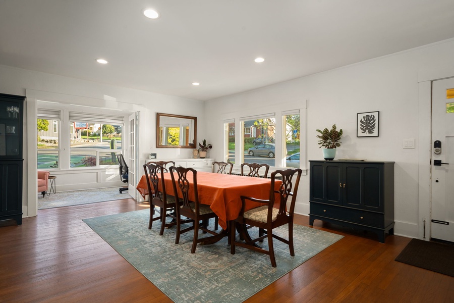 Savor shared meals in the sunny dining area with space to gather after local adventures.
