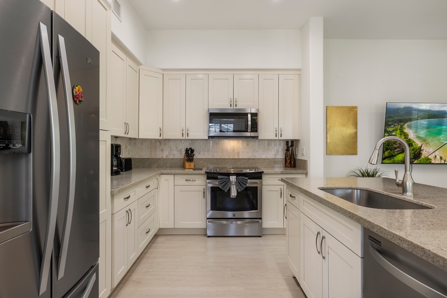 Gracious kitchen amenities support your culinary adventures—from morning smoothies to full family feasts.