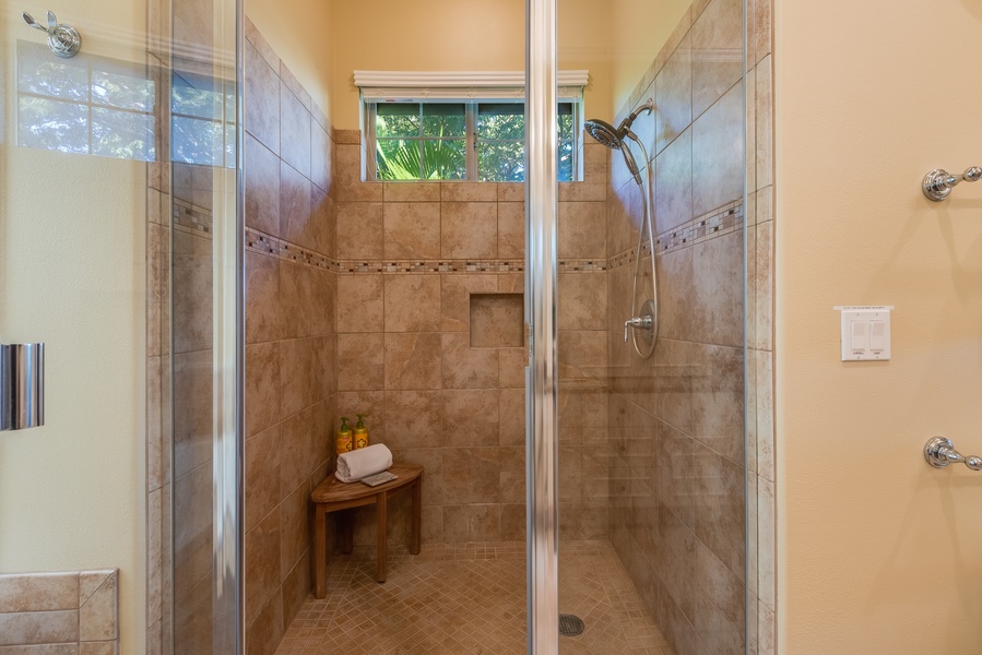 Spacious Glass Shower in Downstairs Ensuite