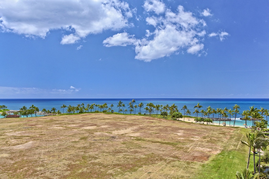 Lanai View of Ocean from this vacation house rental Oahu Hawaii.