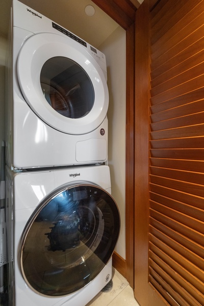 In-unit washer and dryer make extended stays easy and convenient.